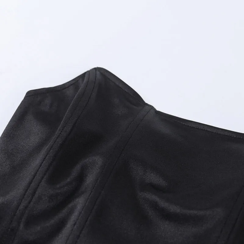 Velvet Fashion Sexy Corset Crop Top