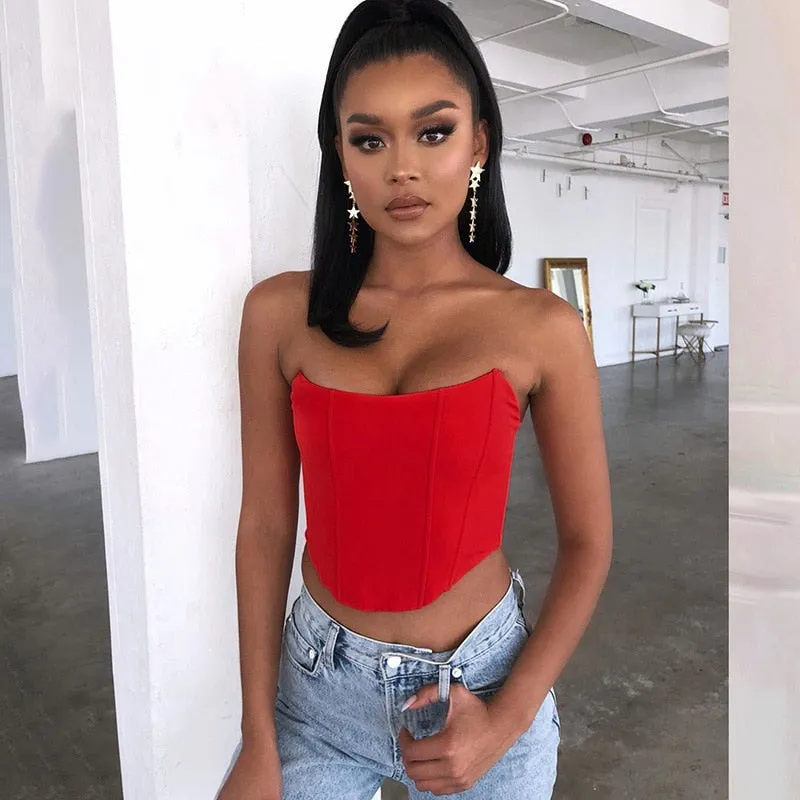Velvet Fashion Sexy Corset Crop Top