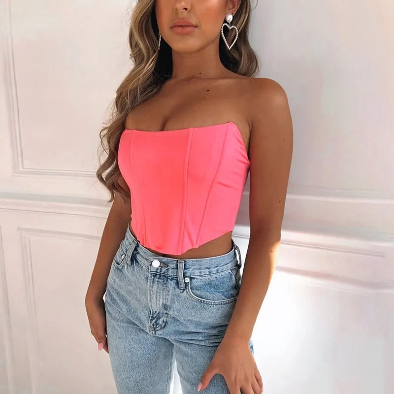 Velvet Fashion Sexy Corset Crop Top
