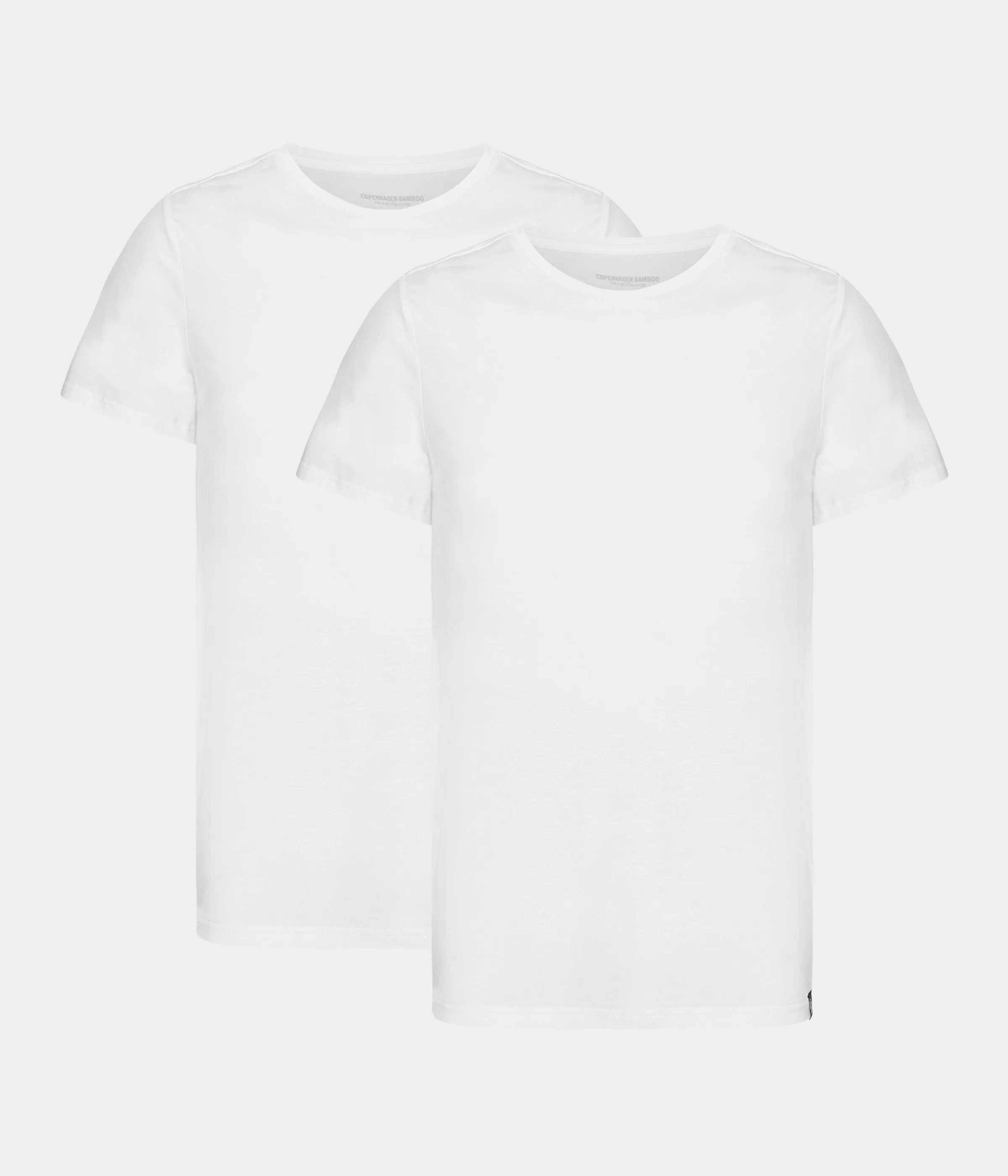 White slim fit crew neck bamboo T-shirts - 2 pack
