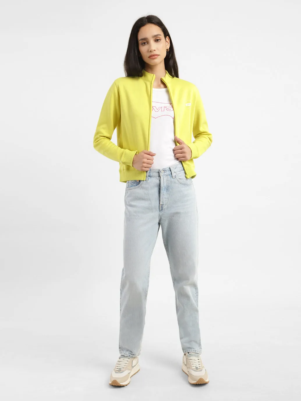Women's Solid High Neck Sweatshirt