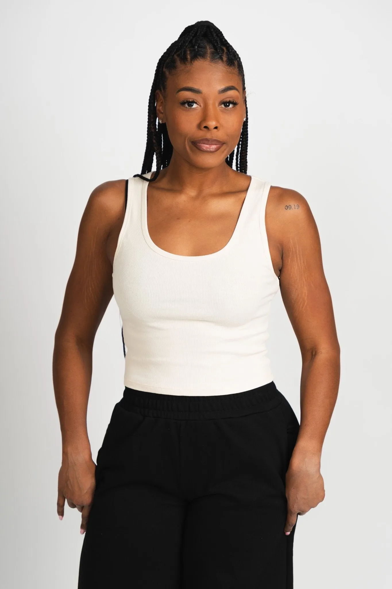 Z Supply Essy ribbed tank top oat milk