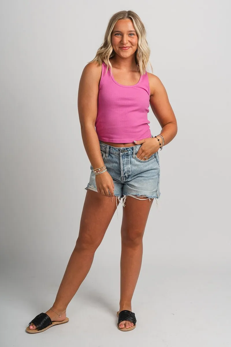 Z Supply Essy ribbed tank top raspberry sorbet
