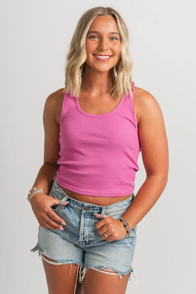 Z Supply Essy ribbed tank top raspberry sorbet