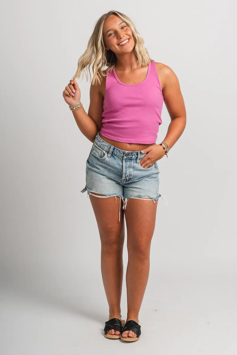 Z Supply Essy ribbed tank top raspberry sorbet