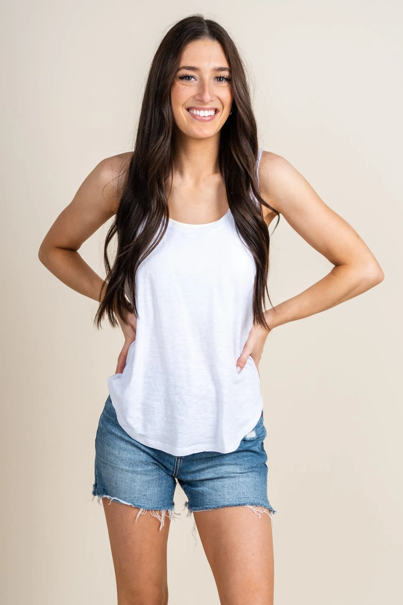 Z Supply relaxed slub tank top white
